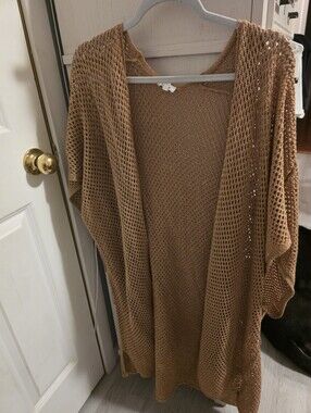 Aerie Metallic Crochet Cape Toasty One Size